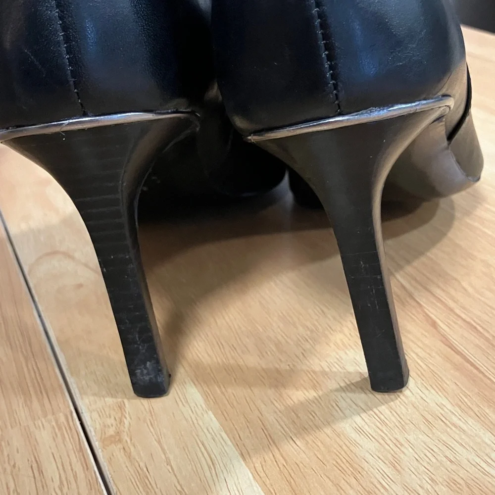 Lauren Ralph Lauren Sleek Black Leather Over the Knee Boots - Picture 8 of 8
